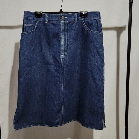 Newport Sportswear skirt vintage blue jean denim Western retro boho cowgirl 80s - Picture 1 of 15